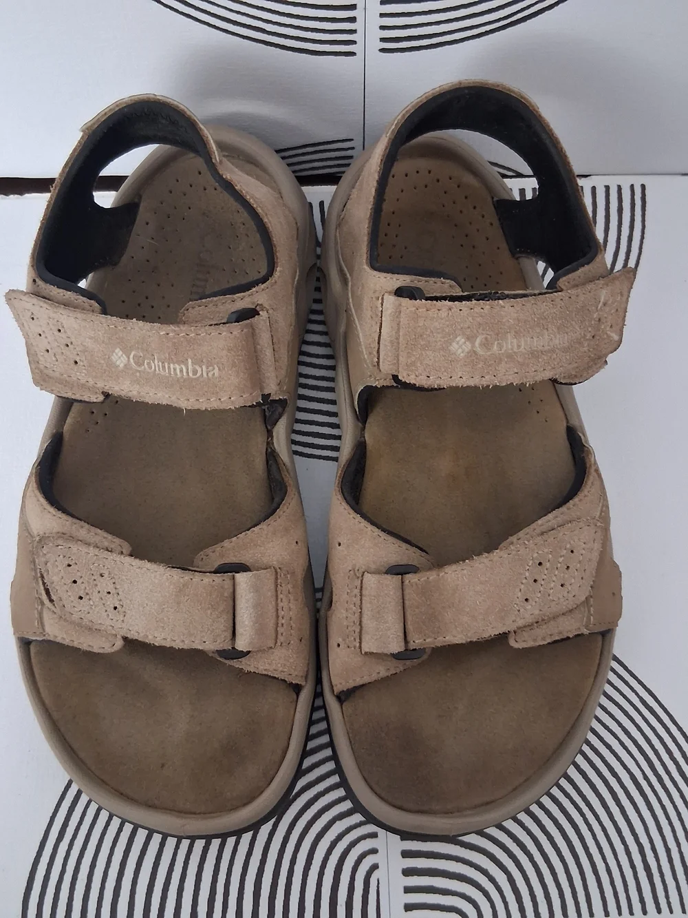 Columbia Sportswear Techlite Mens 7 Brown Tan Strappy Hiking Comfort Sandals